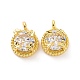 Brass Micro Pave Clear Cubic Zirconia Charms KK-E068-VF206-2
