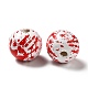 Halloween Theme Printed Natural Wooden Beads WOOD-L020-C01-3