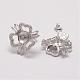 Sterling Silver Pendants & Ear Studs & Cuff Rings Jewelry Sets SJEW-P083-12-7