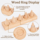 FINGERINSPIRE 5-Slot Wooden Cone Ring Holder with Wood Base 29x39mm Natural BurlyWood Ring Display Stands Wedding Ring Holder Finger Jewelry Towers for Rings Display RDIS-WH0011-08-4