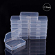 Benecreat 12 упаковка прямоугольные прозрачные пластиковые контейнеры для хранения бусинок коробка с откидными крышками для предметов CON-BC0004-11-4