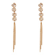 Golden Tone Alloy Tassel Earrings EJEW-L203-08G-1