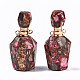 Pendenti assemblati per bottiglie di profumo apribili in bronzite sintetica e diaspro imperiale G-S366-058F-4