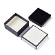 紙ジュエリーセットボックス  黒いスポンジを使って  ネックレスとイヤリング用  正方形  ホワイト  7.2x7.3x3.1cm CON-C007-05A-02-2