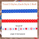 AHADERMAKER 3 Rolls 3 Colors Independence Day Theme Polyester Grosgrain Ribbon OCOR-GA0001-58-2