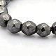 Fashion Magnetic Hematite Faceted Round Beads Stretch Bracelets for Valentine's Day Gift BJEW-M066-01-2