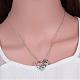 Exquisite Heart and Cat Alloy Rhinestone Pendant Necklaces NJEW-N0052-111-7