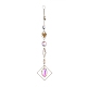 Rhmobus in ferro e cuore ab color chandelier decor appeso ornamenti prisma HJEW-M002-17G-2