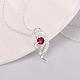 Silver Plated Brass Cubic Zirconia Heart Pendant Necklaces For Women NJEW-BB06866-A-3