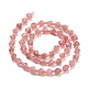 Chapelets de perles aux fraises en quartz naturel G-P463-36-3