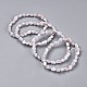 Bracelets extensibles en perles de kunzite naturelles BJEW-K213-27-1
