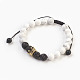 Bracelets de perles tressées en pierre de lave naturelle et howlite BJEW-JB03806-7