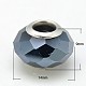 AB Color Large Hole Rondelle Faceted Glass European Beads X-GPDL-H006-16-2