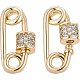BENECREAT 10Pcs Brass Cubic Zirconia Lock Charms 18K Gold Plated Screw Carabiner Lock Charms for Necklaces Jewelry Making KK-BC0004-62-1