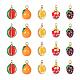10 pz 5 pendenti smaltati in ottone a tema frutta in stile KK-LS0001-32-2