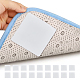 GLOBLELAND 8 Pcs White Rug Gripper Carpet Tape Square Adhesive Non-Slip Carpet Fixing Floor Stickers Rug Stoppers to Prevent Sliding AJEW-WH0329-37-3