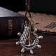 Adjustable Retro Zinc Alloy Pendant and Leather Cord Lariat Necklaces For Men NJEW-BB15985-B-8