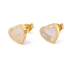 6 Pairs Natural White Shell Heart Stud Earrings EJEW-G291-02M-5