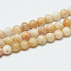 Natural Yellow Sunstone Round Bead Strands G-O039-18-8mm-2