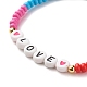 Word LOVE Stretch Bracelets BJEW-JB07524-03-4