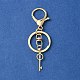 304 Stainless Steel Initial Letter Key Charm Keychains KEYC-YW00004-22-2