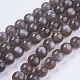 Naturelles perles de pierre de lune noir brins G-J157-12mm-05-3