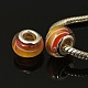 Orange Handmade Rondelle Lampwork European Beads X-LPDL-031F-05-1