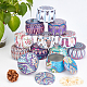 BENECREAT 24Pcs 12 Mixed Colors Candle Tins Flower Pattern Round Containers with Lids Candle Containers for Aromatherapy Candle Making CON-BC0002-18-4