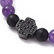 Bracelets extensibles avec perles en améthyste naturelle BJEW-JB05026-03-2