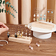 FINGERINSPIRE 2 Set 110 Holes Transparent Acrylic Earring Display Stand 11.9x5x11cm Arch Pattern Acrylic Display Holder Earring Organizer with Wooden Base Clear Stud Earring Organizer Display Stand EDIS-WH0029-80A-3