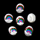 バロック天然ケシパールビーズ  エナメル  淡水真珠  虹のある楕円形  オーバル  17~18x14~15.5x5~6.5mm  穴：1mm PEAR-K008-02-1