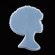 アフロメスシリコーン樹脂金型  大きなアフロ女性のヘッドトレイ型  DIYコースタートレイ用  ホワイト  157.5x110x8.5mm X-DIY-L021-69-3