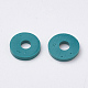 Flat Round Handmade Polymer Clay Bead Spacers CLAY-R067-3.0mm-07-3