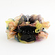 Pinzas para el cabello de tela de flores de garra de plástico PHAR-S277-09-2