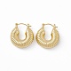 Brass Donut Thick Hoop Earrings for Women EJEW-I270-08G-1