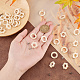 UNICRAFTALE 32 Sets 2 Styles Donut Stud Earring Findings Hollow Flower Ear Studs with Hole Natural Ash Wood Stud Earring Making Kits with Ear Nuts for Earring Jewelry Making EJEW-UN0002-28-4