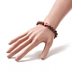 Bracelet extensible en perles de bois de rose naturel et pierres précieuses pour femme BJEW-JB09294-3