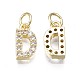 Brass Micro Pave Clear Cubic Zirconia Charms KK-N241-001-NR-5