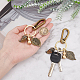 SUPERFINDINGS 2pcs 10.8cm Tiger with Leaf and Gourd Keychain Brass Keychain with Iron Key Rings Antique Bronze Feng Shui Gourd Tiger Keychain for Key Ring Handbag Tote Purse Backpack Bag KEYC-FH0001-06-2