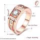 Real Rose Gold Plated Brass Cubic Zirconia Wide Band Rings For Men RJEW-BB06423-10RG-2