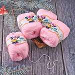 Детская Пряжа, с хлопком, шелк и кашемир, розовый жемчуг, 1 мм, около 50 г / рулон, 6 рулонов / коробке