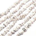 Brins de perles en copeaux de Howlite blanc synthétique, teinte, 5~8x5~8mm, Trou: 1mm, environ 31.5 pouce
