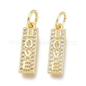 Латунные микропаве прозрачные кубические циркониевые подвески ZIRC-L076-052G