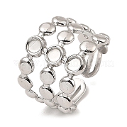 304 fornituras de anillo de puño abierto de acero inoxidable RJEW-Z018-10P