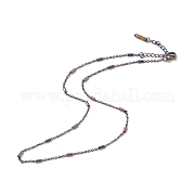 Placage ionique (ip) 304 collier de chaîne à maillons de colonne en acier inoxydable pour hommes femmes NJEW-K245-019B