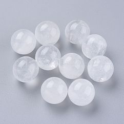 Perlas de cristal de cuarzo natural, cuentas de cristal de roca, esfera de piedras preciosas, sin agujero / sin perforar, redondo, 17.5~18mm