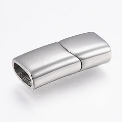 Anlaufgeschützte Magnetverschlüsse aus Edelstahl 304 mit einklebbaren Enden, Rechteck, Edelstahl Farbe, 23x10x6 mm, Bohrung: 4x8 mm