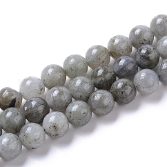 Cuentas labradorita natural hebras, redondo, 8mm, agujero: 1.4 mm, aproximamente 49 pcs / cadena, 15 pulgada (38 cm)