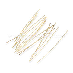 Épingles à tête plate en acier inoxydable 304, or, 50x0.7mm, 21 jauge, tête: 1.5 mm