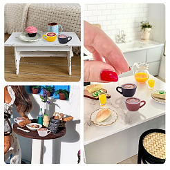 24 шт. 6-цветная смоляная модель кофейной чашки с украшениями&nbsp;AJEW-TA0002-82